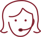 Icon of a woman with a phone headset