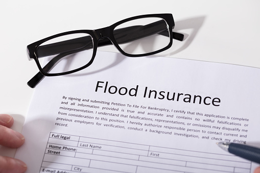 Elevated View Of Flood Insurance Form