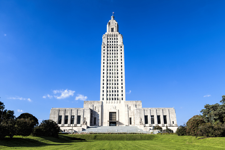 Louisiana State Capitol Building in Downtown Baton Rouge.